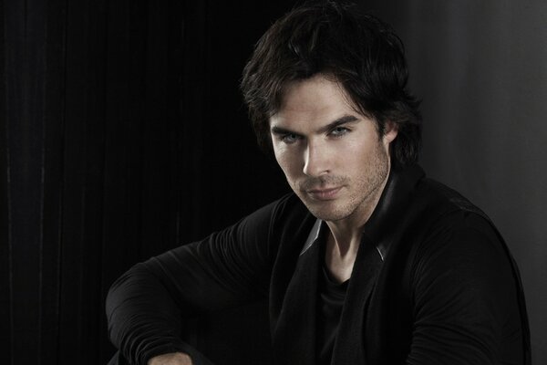 The dark look of Ian Somerhalder the actor of the series the vampire Diaries