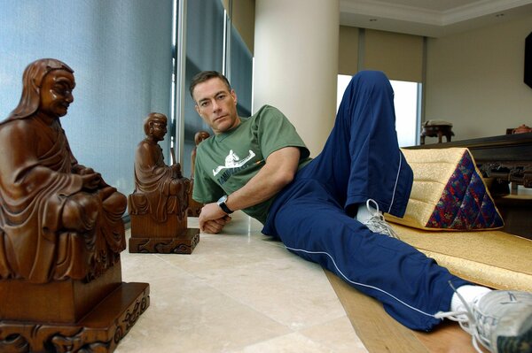 Actor Jean-Claude van Damme with figurines