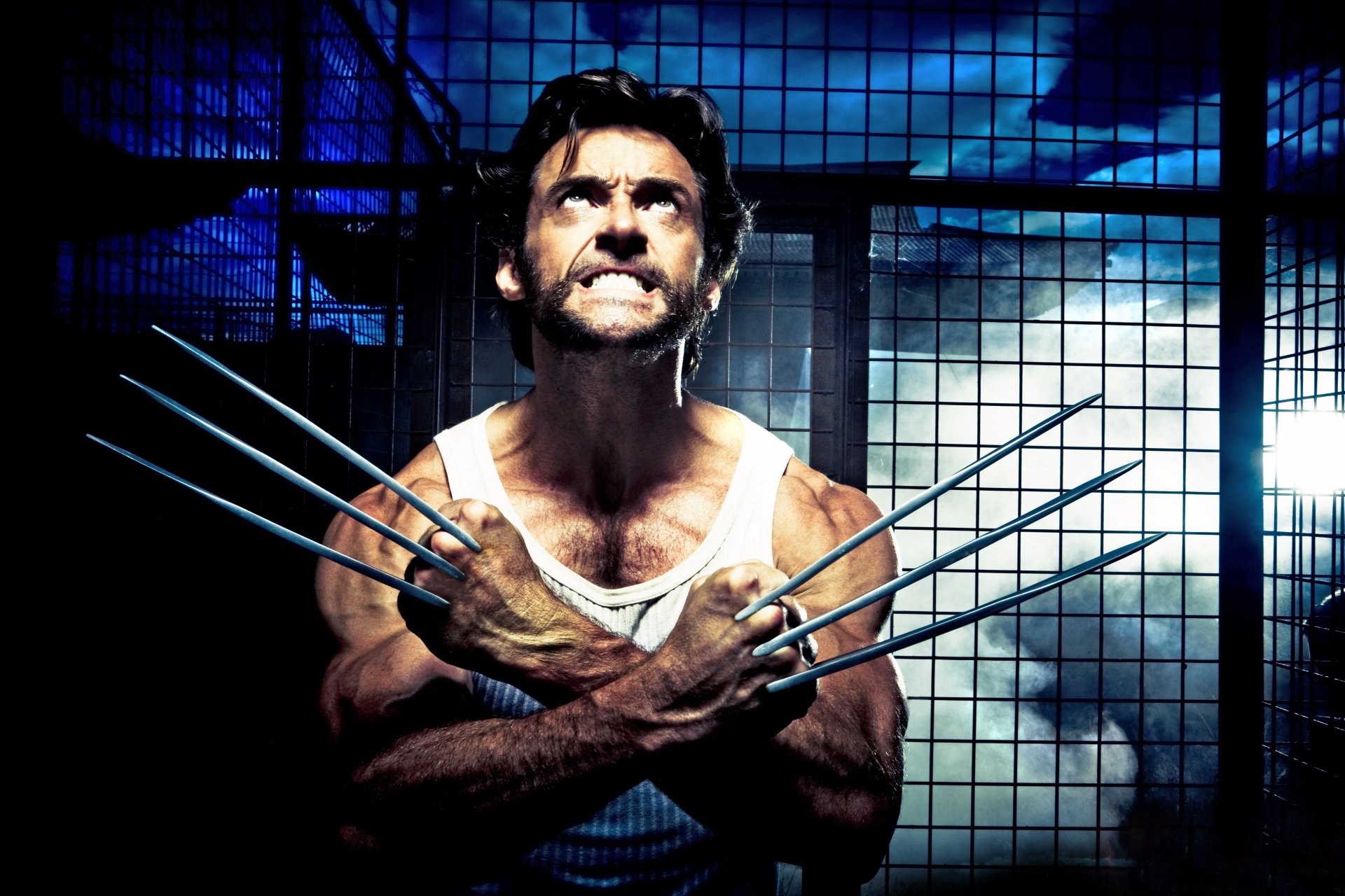 hugh jackman wolverine x hombre mutante héroe hombre actor garras cuchillos puntas cuchillas