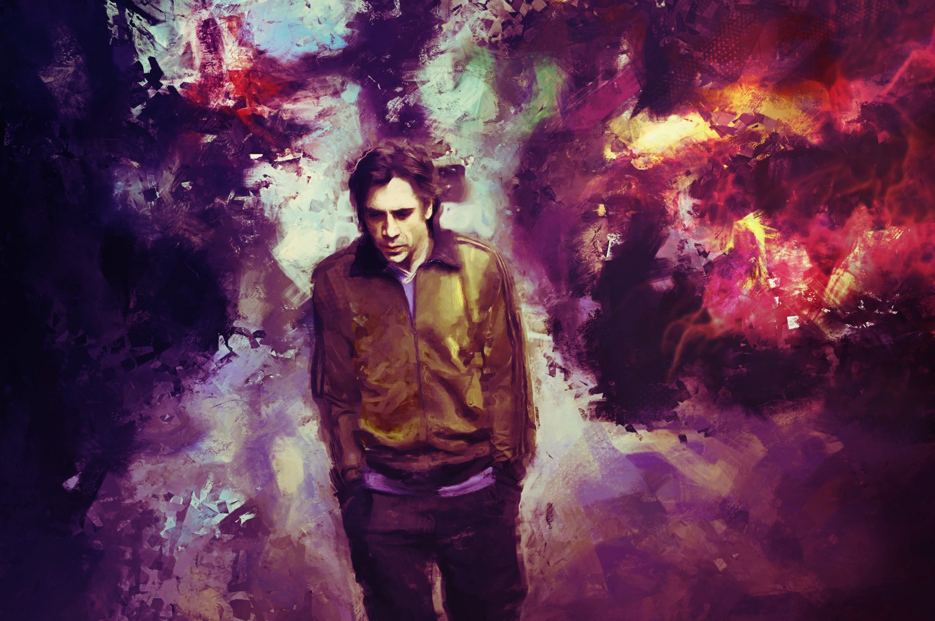 arte digital javier bardem dibujo arte fondo hombre actor