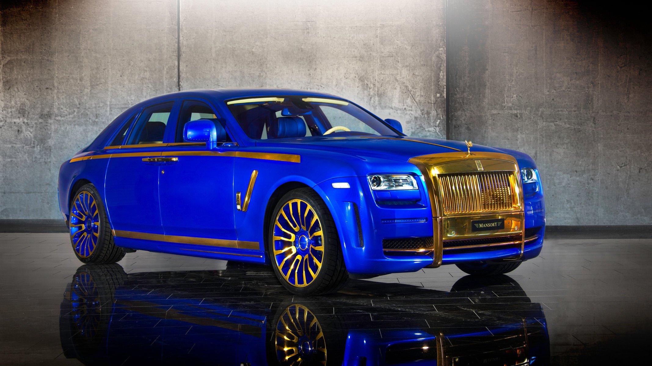 rolls-royce mansory ghost blau luxus