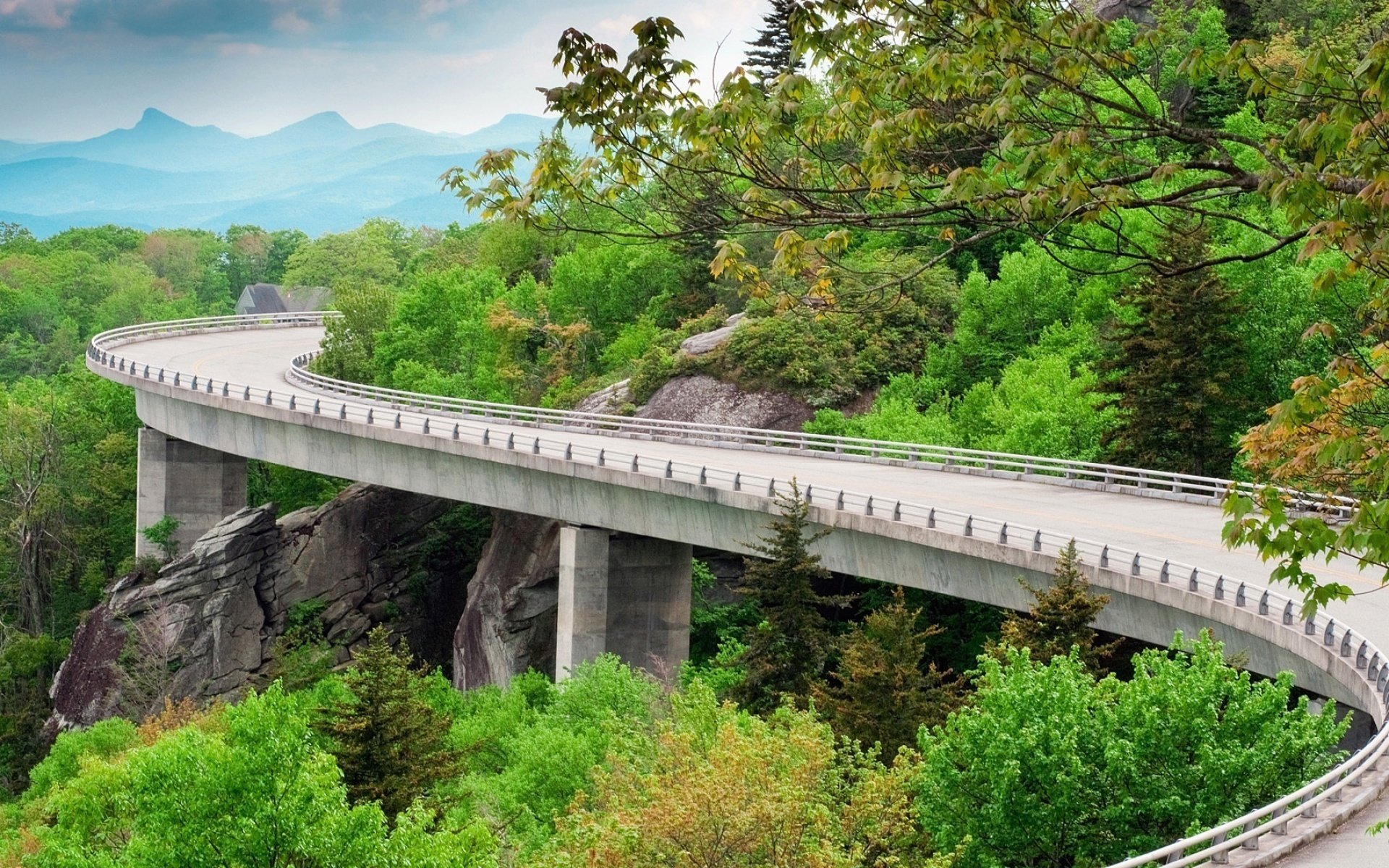 nature bridge rocks road