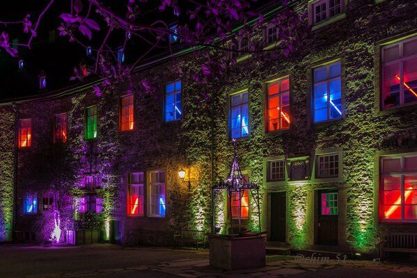 Night city lights in Germany