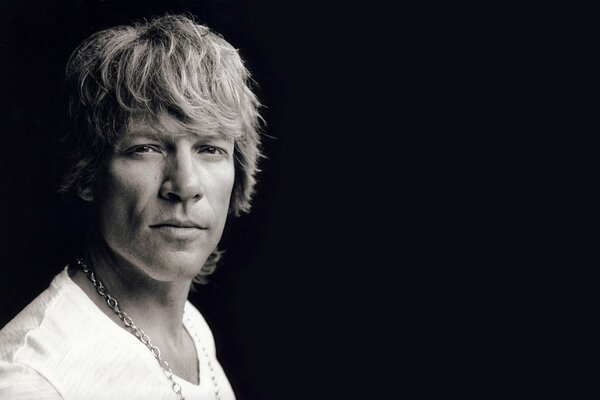 Portrait photo with musician jon bon jovi