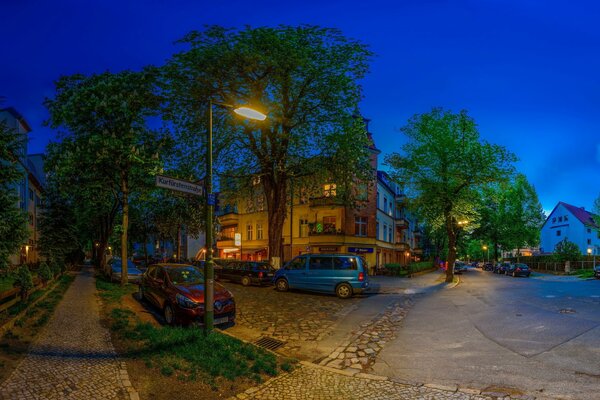 A night in German Berlin in summer