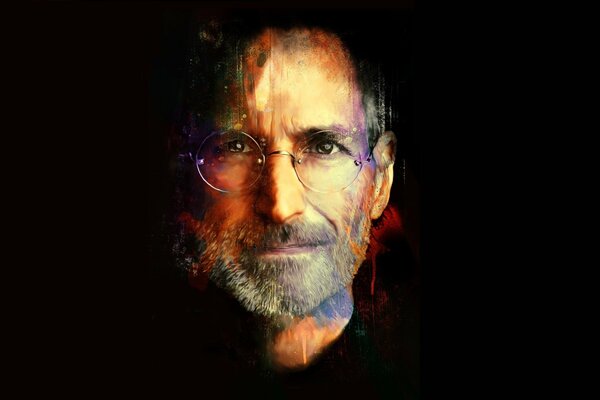 Steve jobs Gesichtsfotos sind farbiger