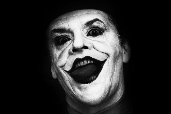 Picture of the joker in black and white background