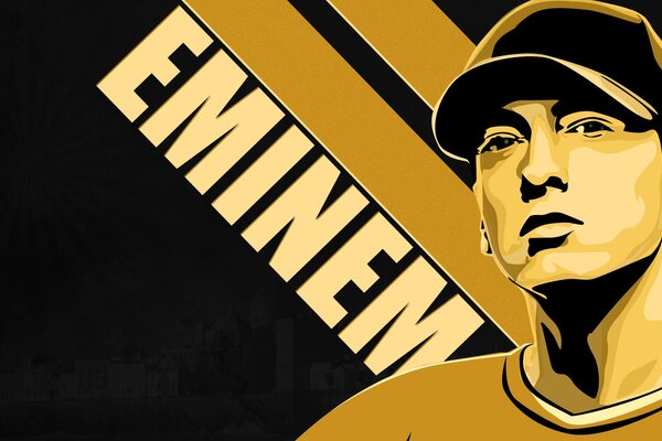 Eminem photo dessinée avec légende