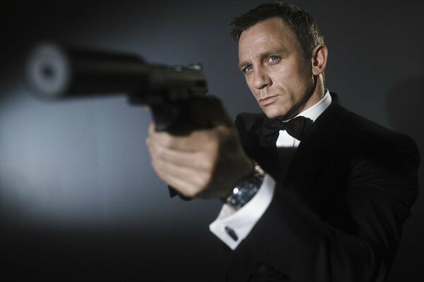 Actor Daniel Craig as Agent 007 James Bond