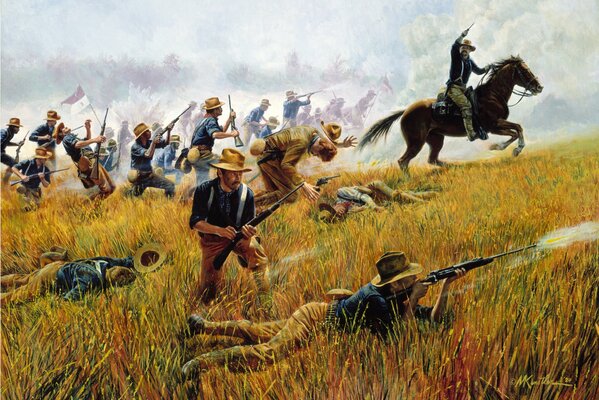 Vaqueros durante la guerra del 1 de julio