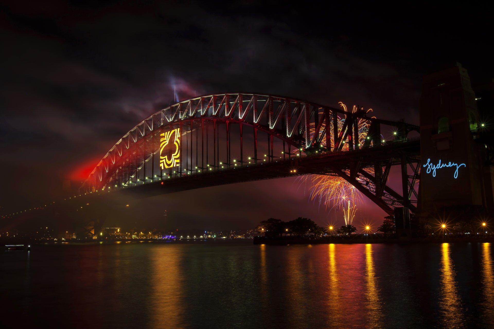 sydney australia puente río noche ciudad