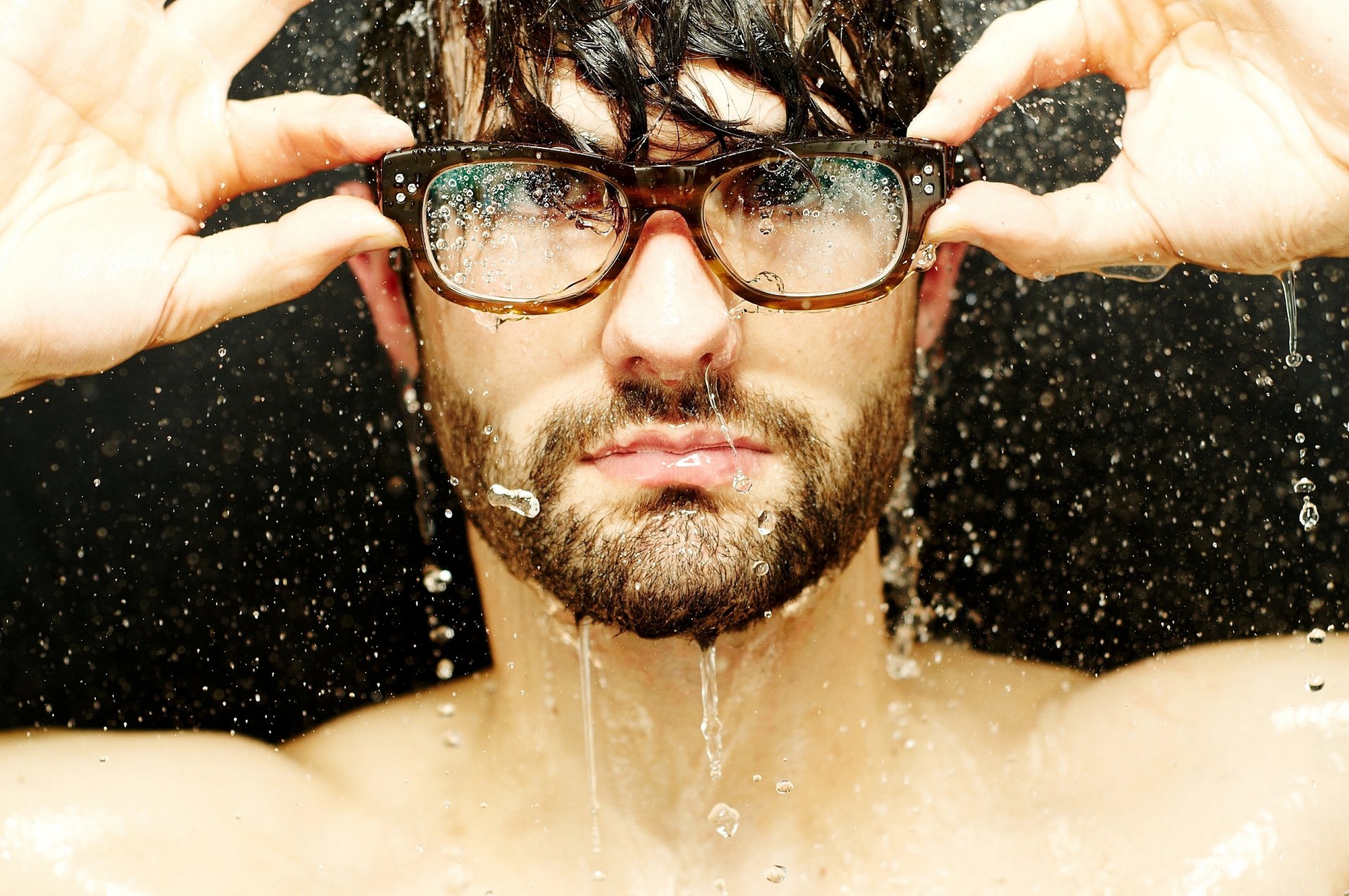 guy face glasses drops water photos wallpapers picture