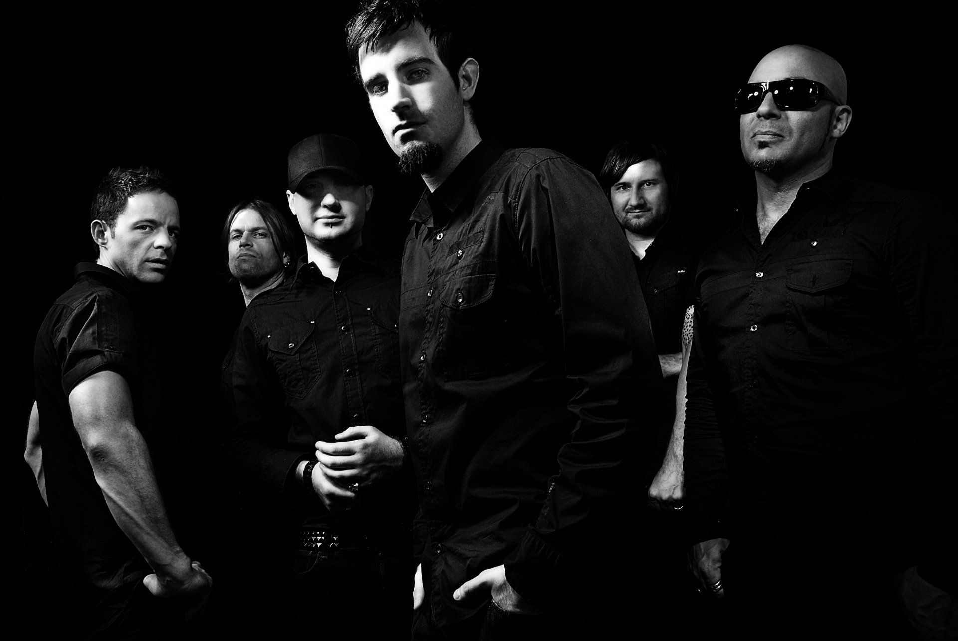 pendulum the group makeup drum and bass rock black and white b / w