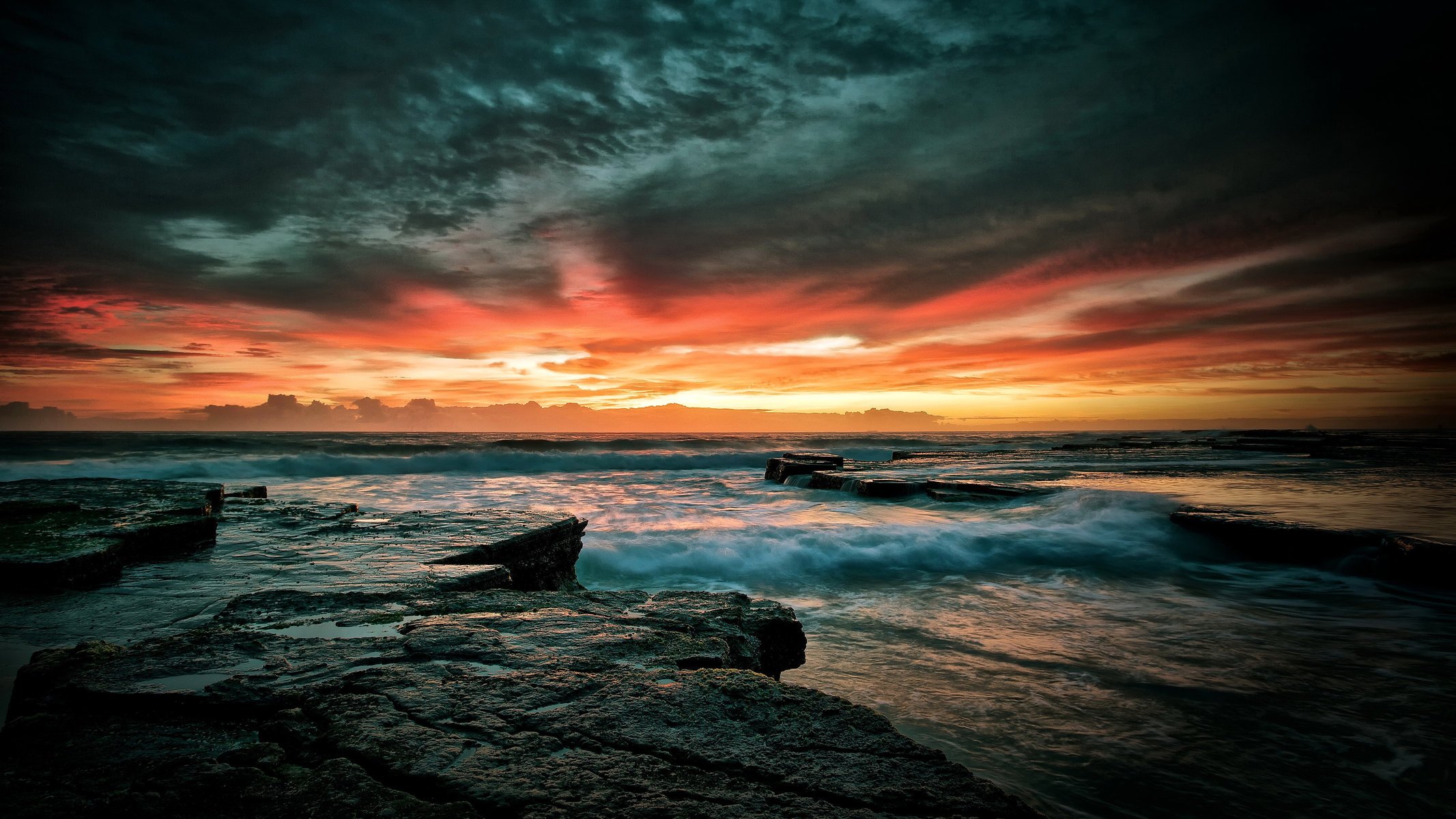 steine himmel landschaft sonnenuntergang meer natur