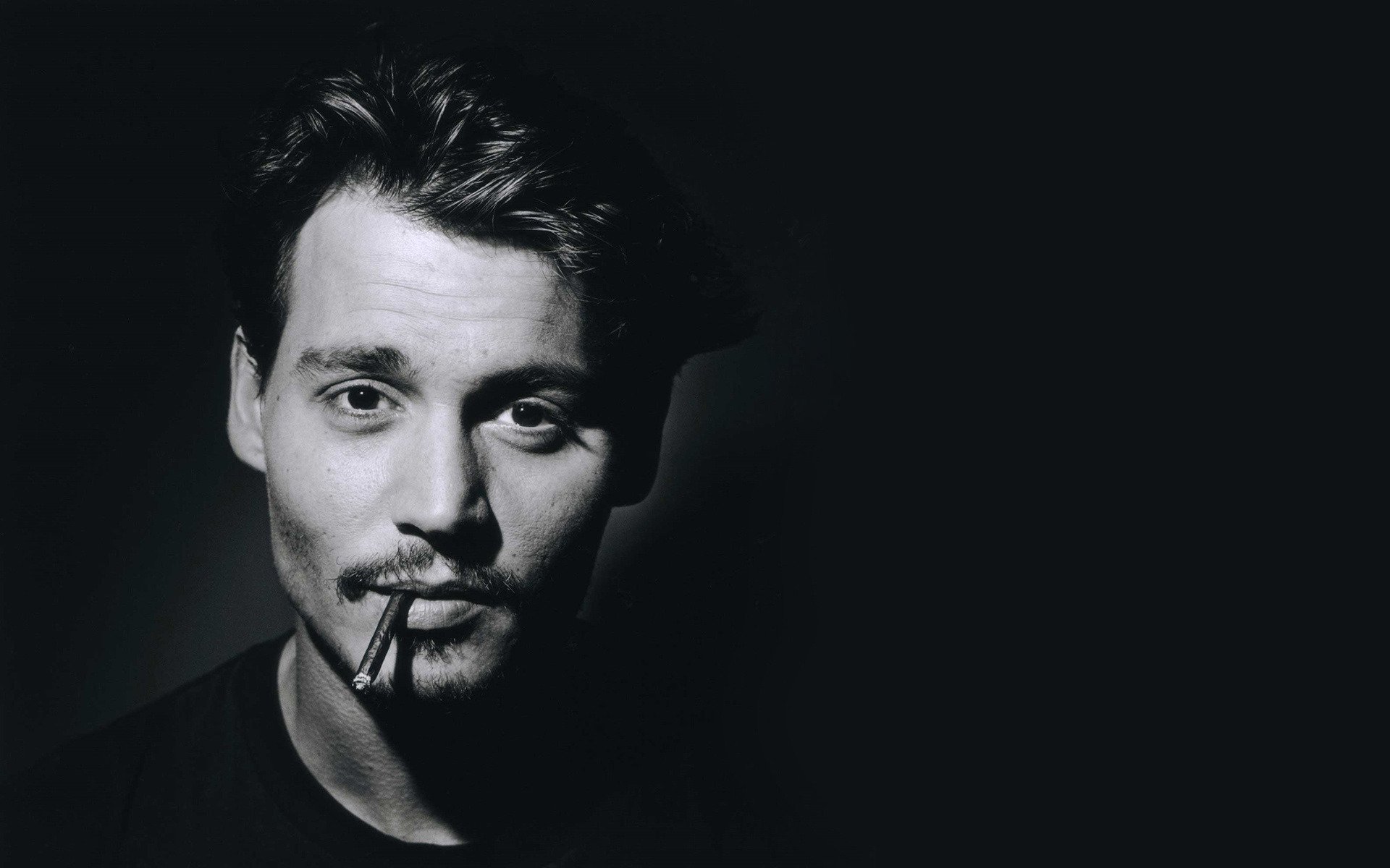 men johnny depp photo black and white portrait face monochrome