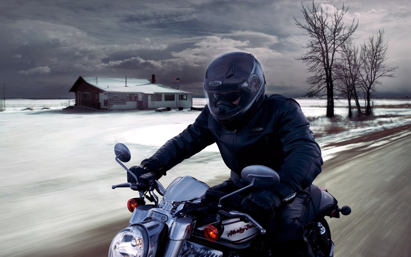 motocicleta motorista velocidad casa cielo