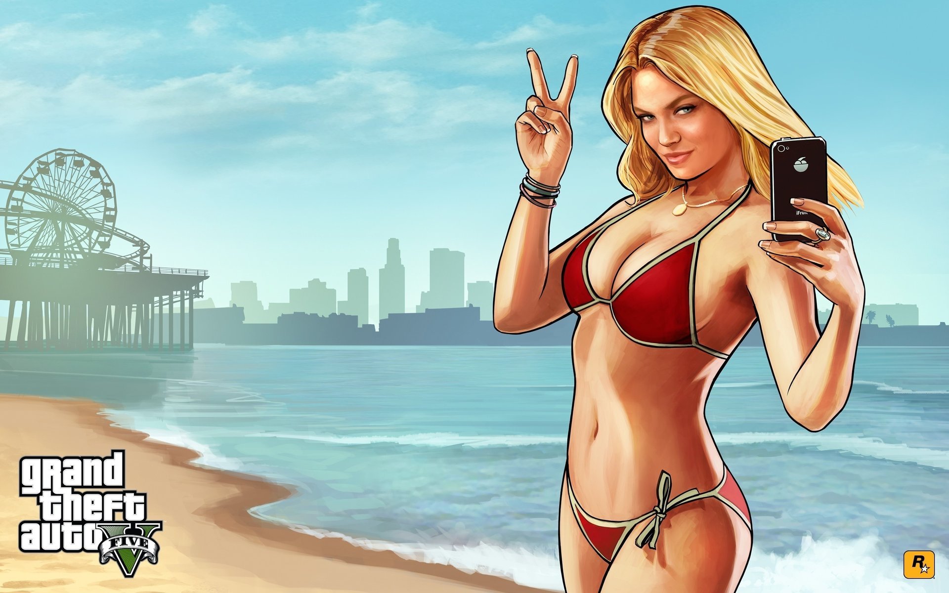 grand theft auto v gta v au bord de la mer fille