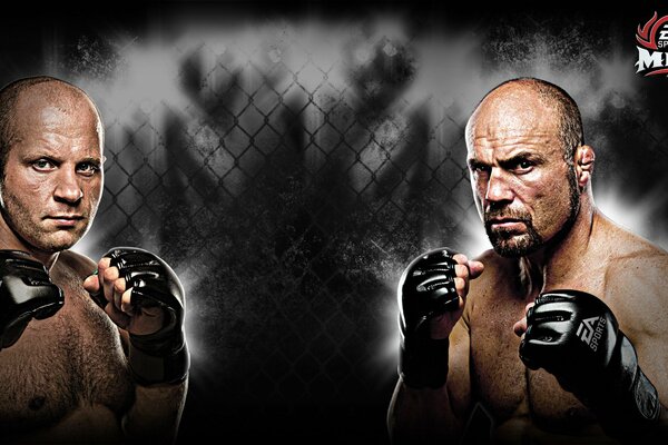 Participants of fights without rules Randy Couture and Peter Emelianenko