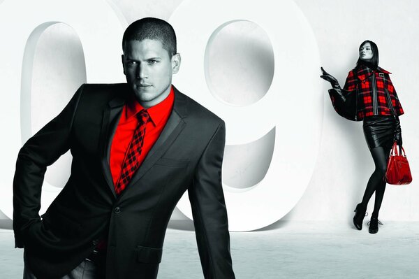 Actor Wentworth Miller with a girl