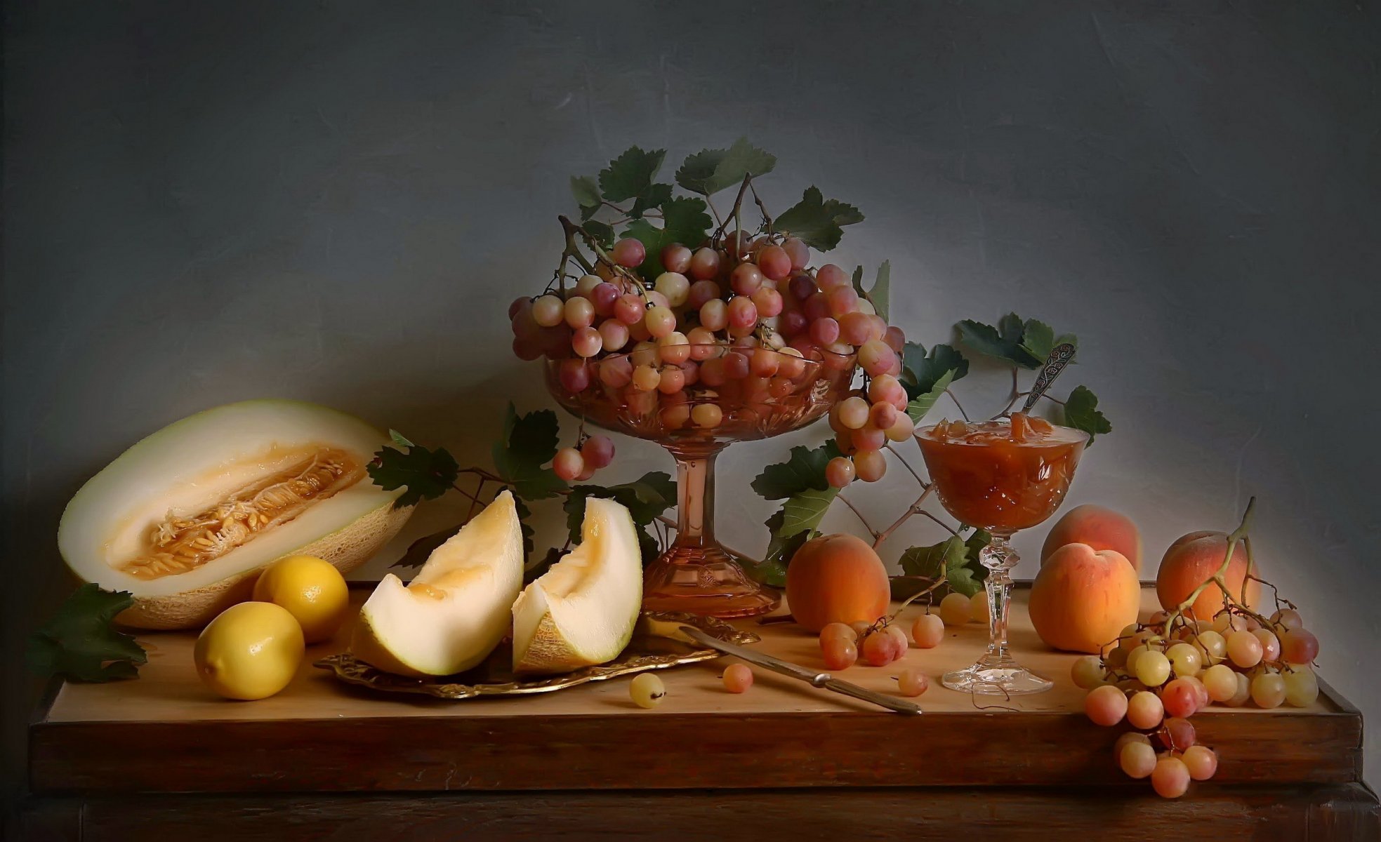 grapes lemons still life still life with fruit autumn