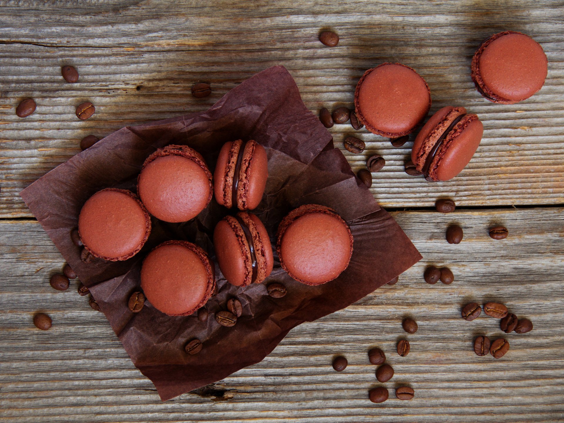 macarrones granos de café dulzura pastel