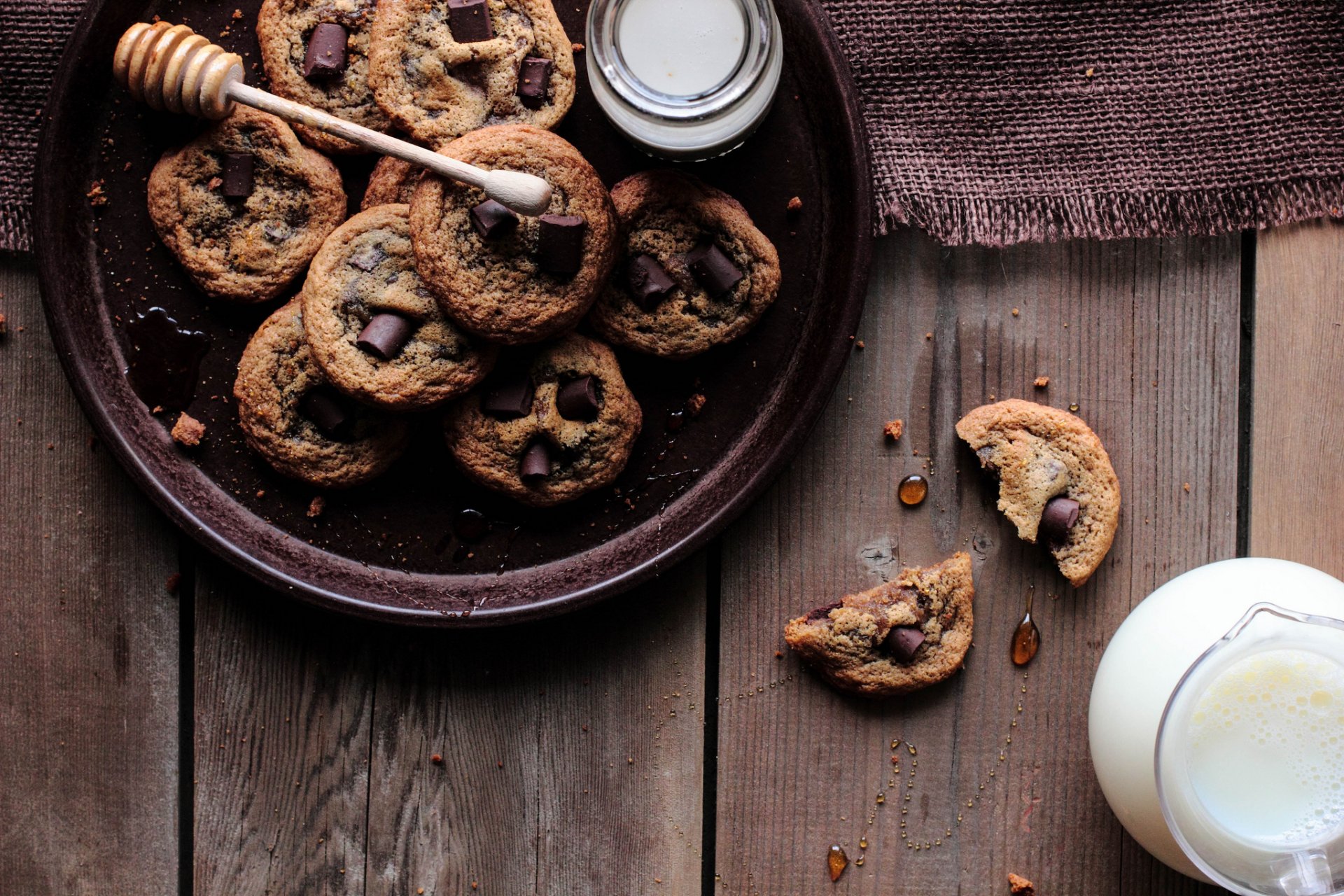 galletas té dulces koffee leche miel chocolate porciones desayuno café gotas crema almuerzo jarra hd