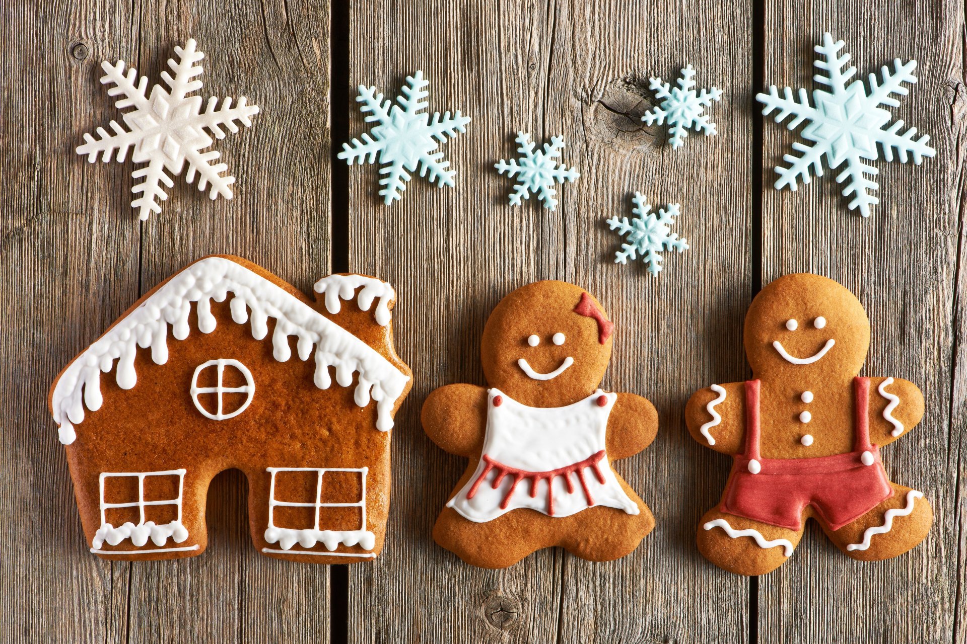 lebkuchen schneeflocken häuschen männchen