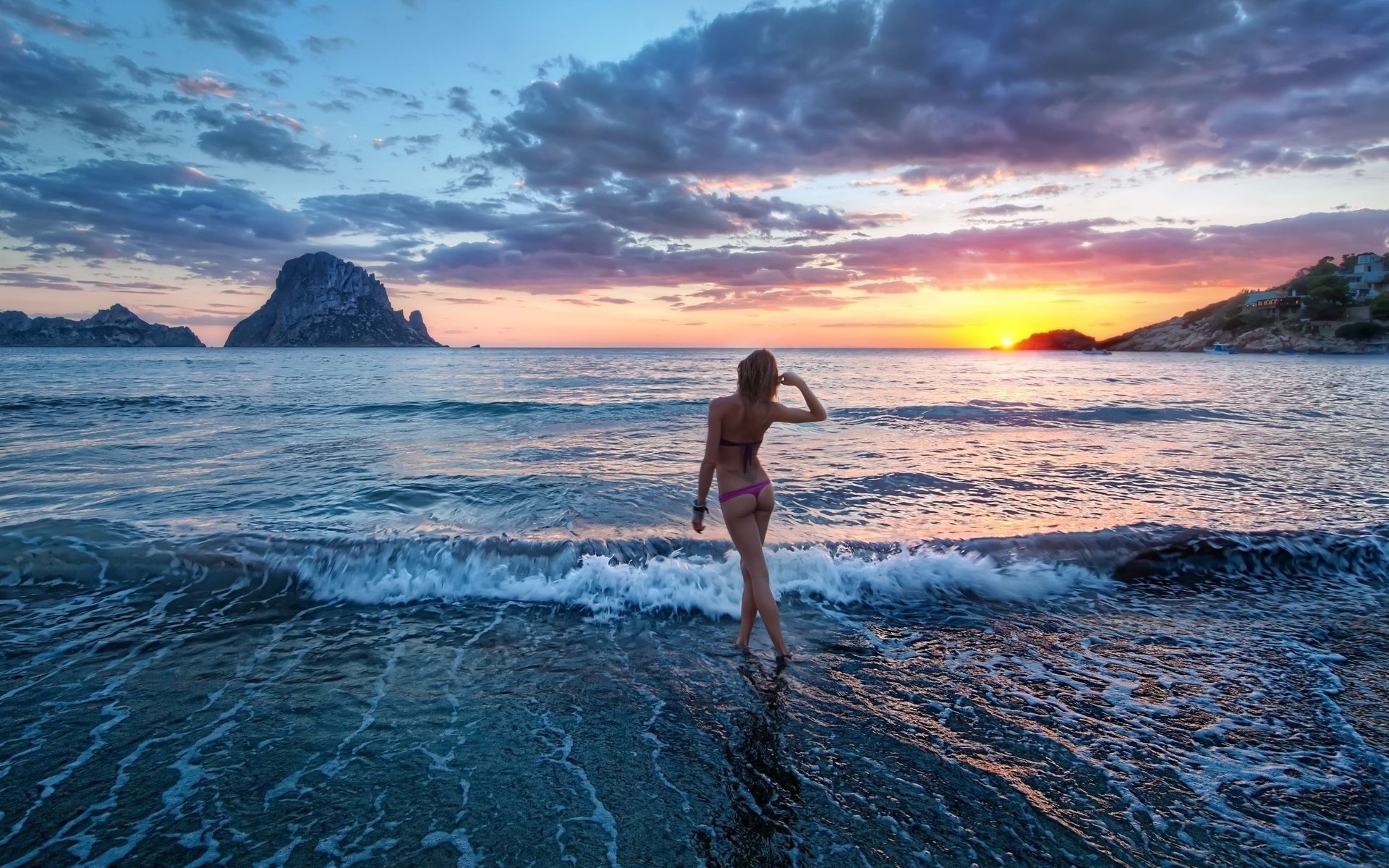 sunset surf chica