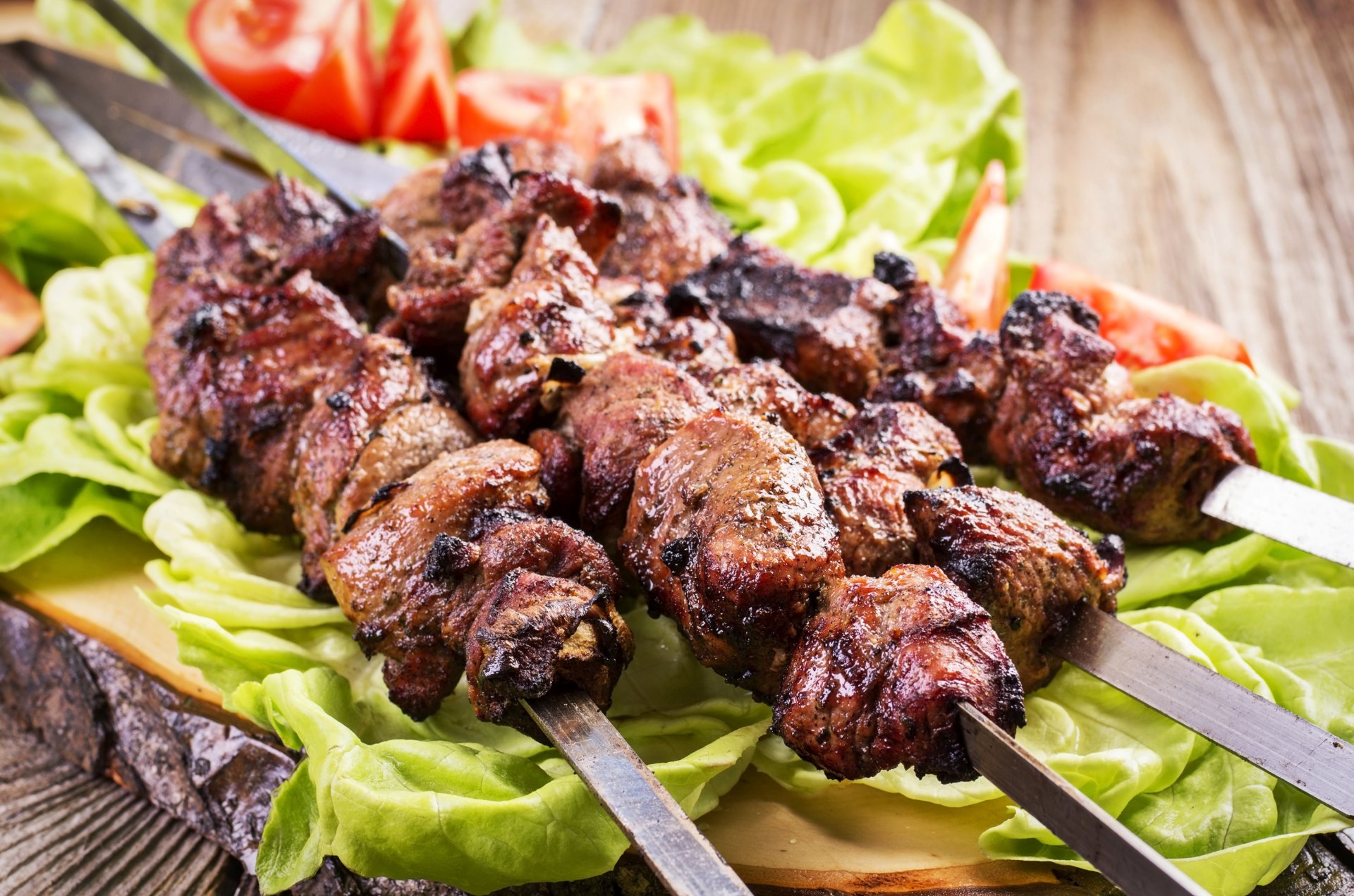 meat products skewers food photo