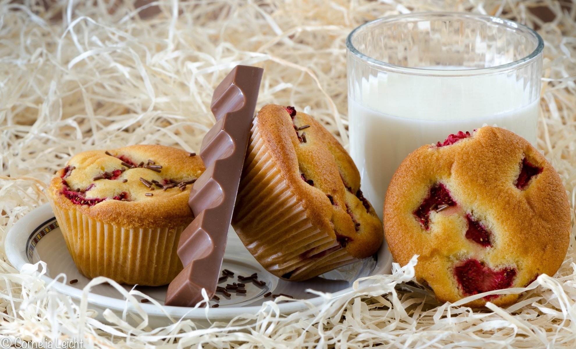 muffins lait verre chocolat