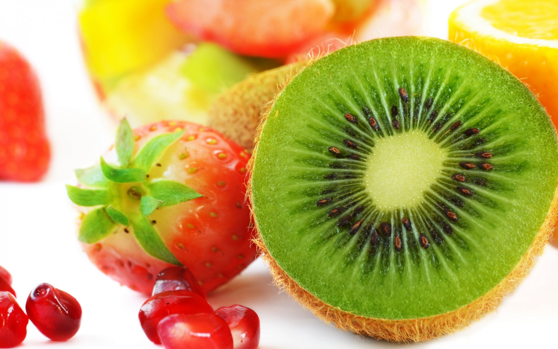 obst erdbeere kiwi granatapfel zitrone granatapfel