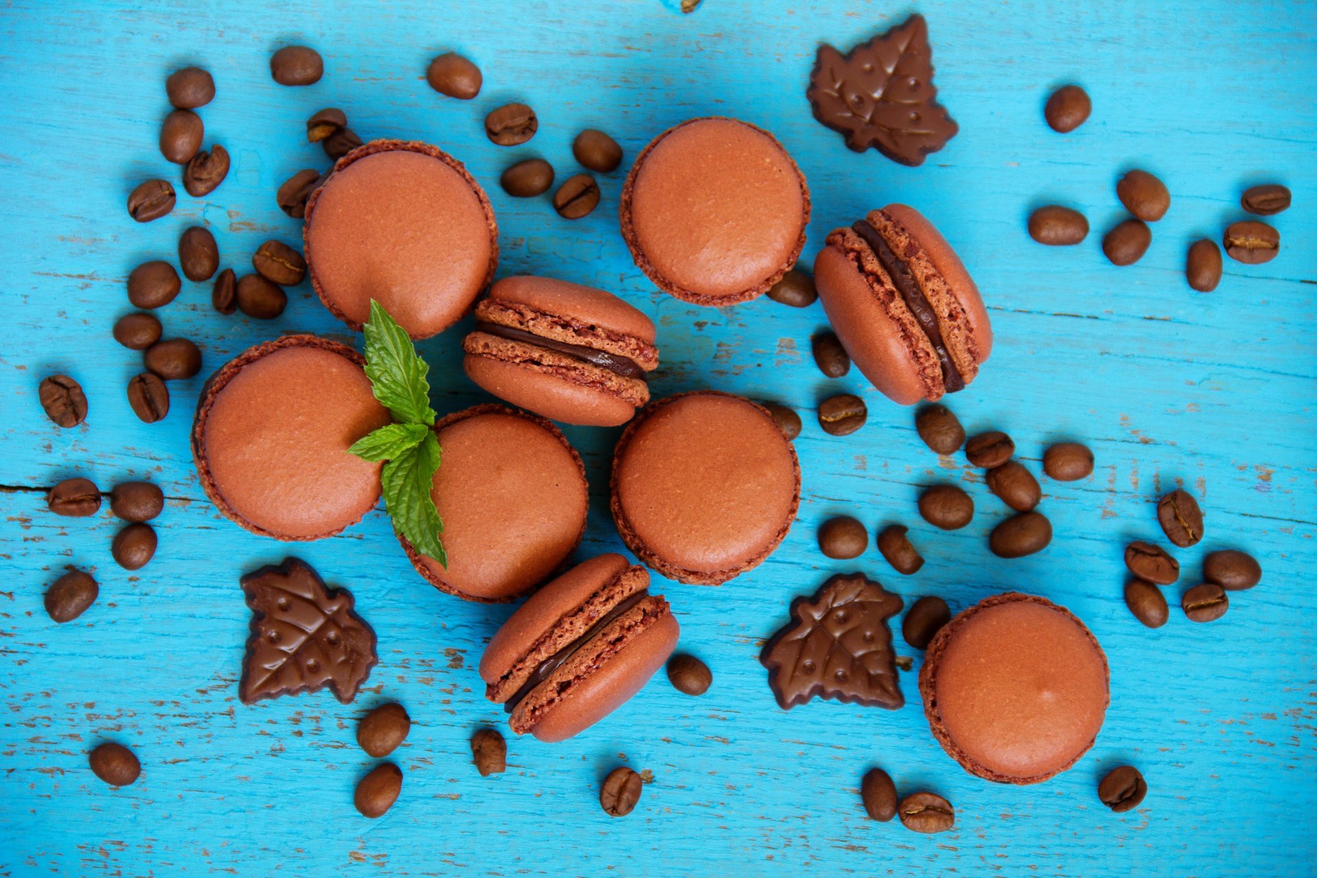 macarons chicchi di caffè cioccolato menta dolcezza brownie