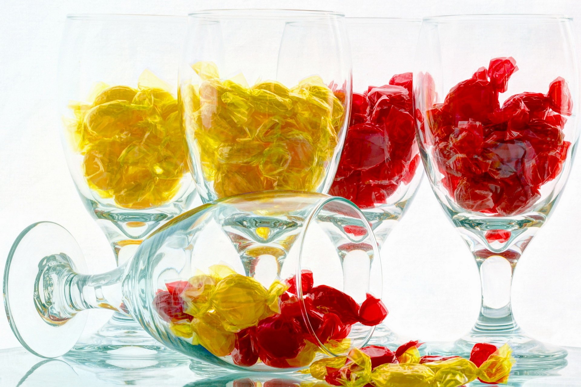 food candy glasses close up