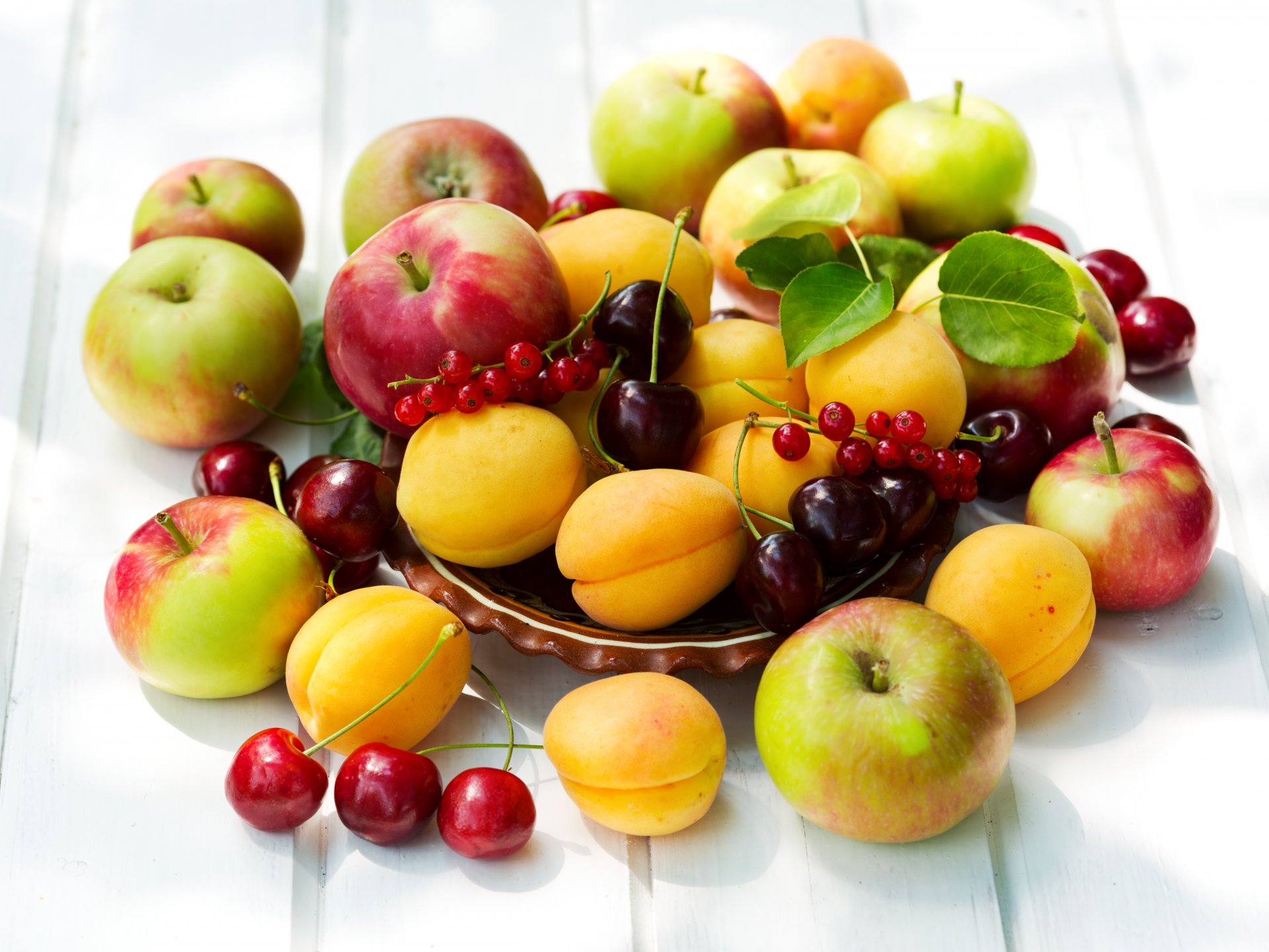 fruits berries apples apricots cherry currant