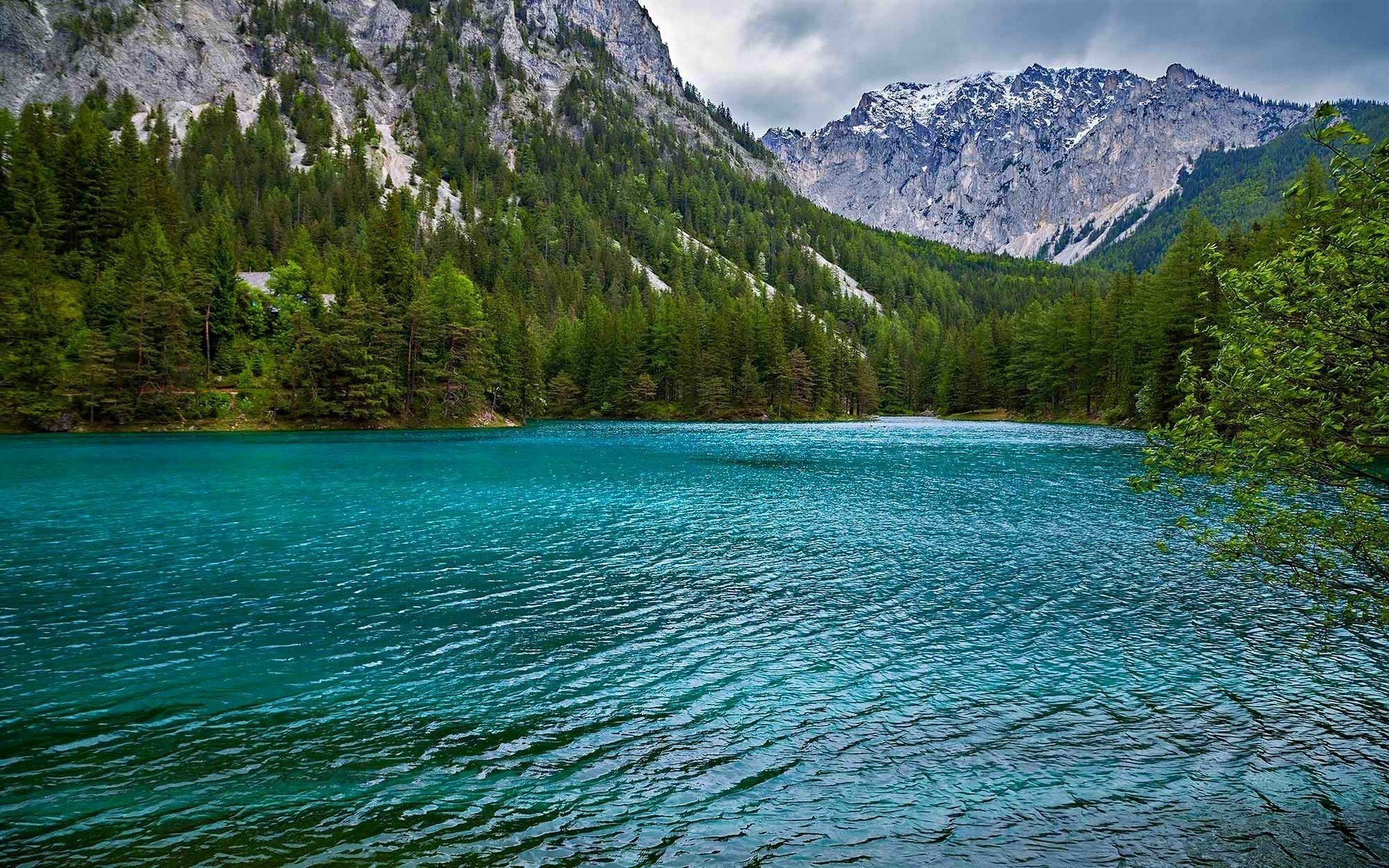 góry lasy jezioro piękne alpy