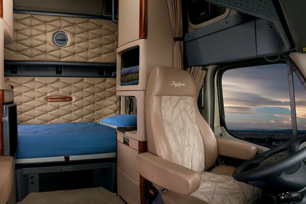 Comfortable leather interior of the truck