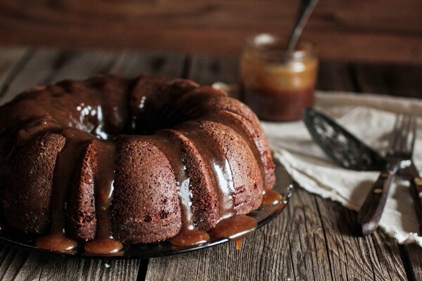 Gâteau au chocolat parfumé avec propica