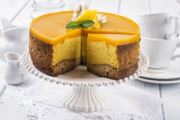 Gâteau aux fruits à la menthe