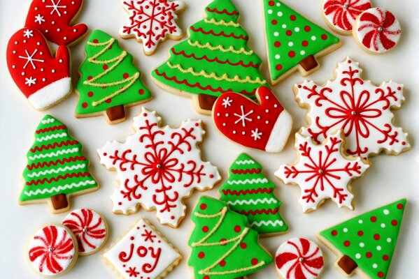 Festive winter cookies. New Year s food