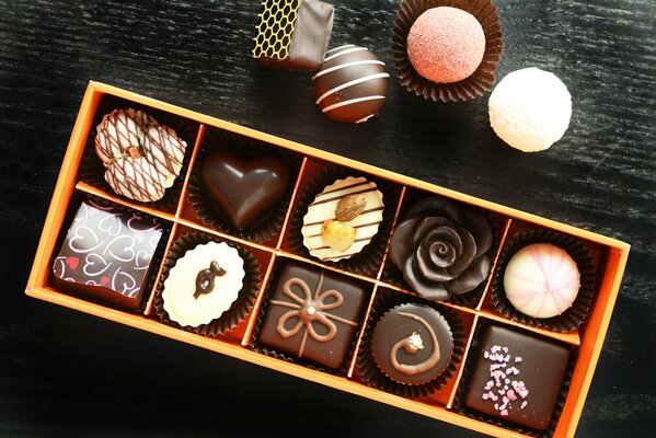 Chocolates of different shapes