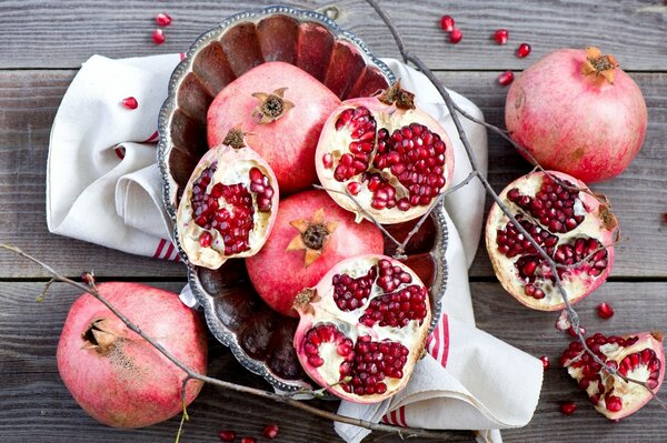 Still life with pomegranate seeds