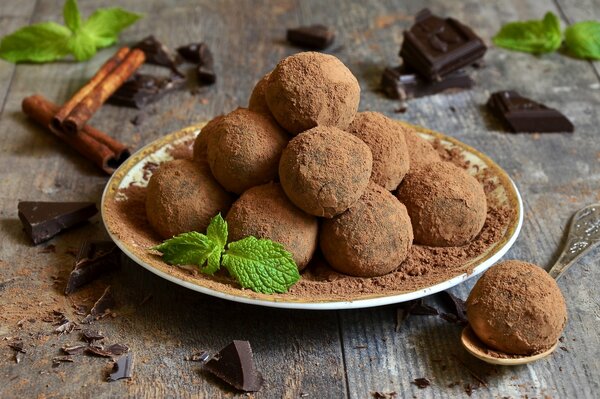 Photo truffles in chocolate