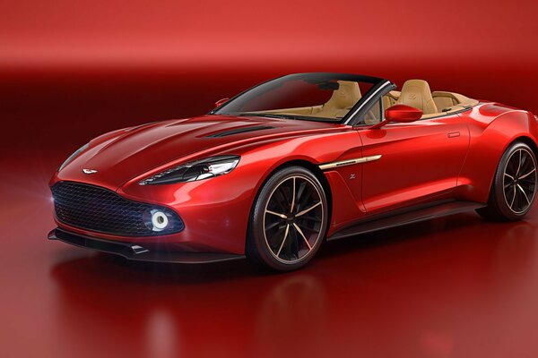 Lignes graphiques claires d Aston Martin rouge