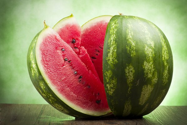 Watermelon berry cut into slices