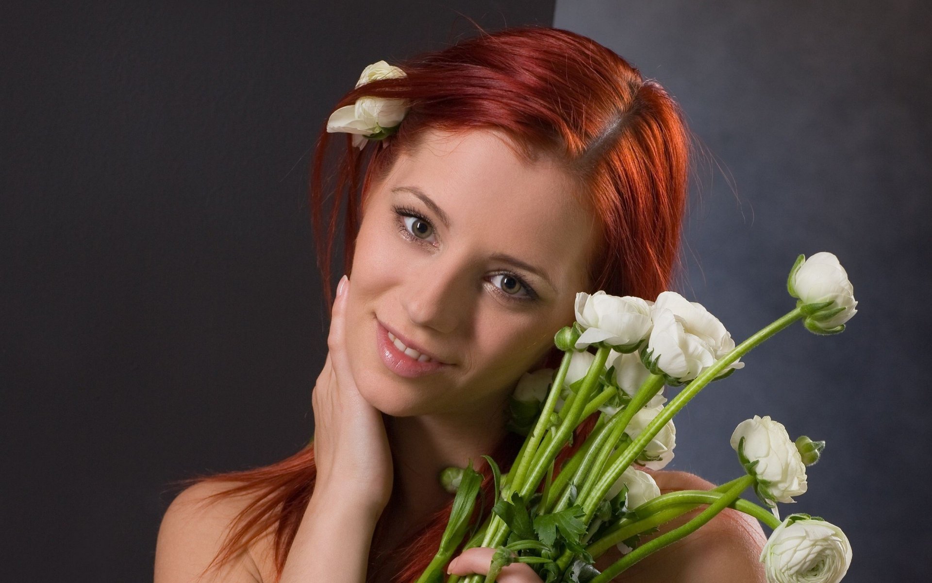 ariel piper fawn girl flower view