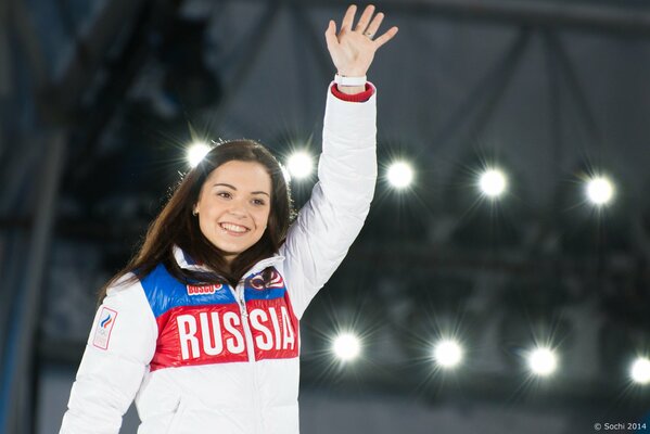 Adelina Sotnikova ist russische Meisterin bei den Olympischen Spielen in Sotschi 2014