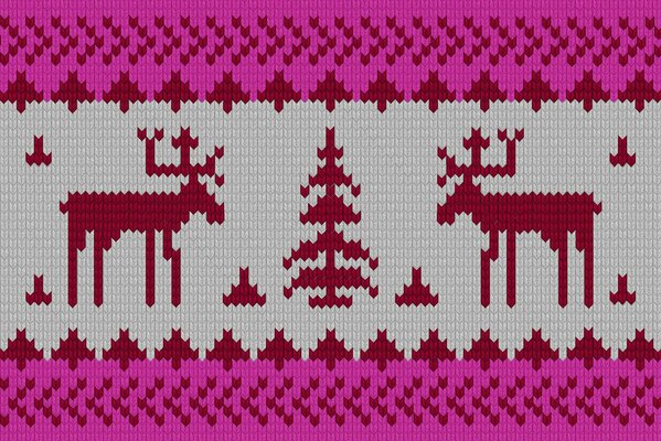 Winter print for sweaters or socks with reindeer