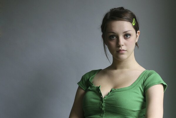 Portrait of a girl Imogen in a T-shirt