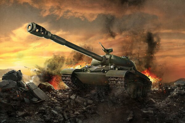 Tanque pesado en world of tanks en combate