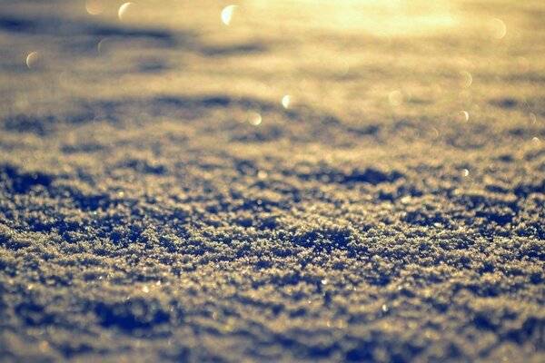 La nieve brilla bellamente contra el fondo del sol Poniente